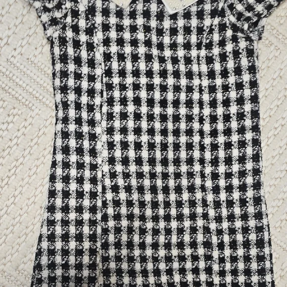 Rare Editions Black and White Plaid Kids Dress - Picture 3 of 11